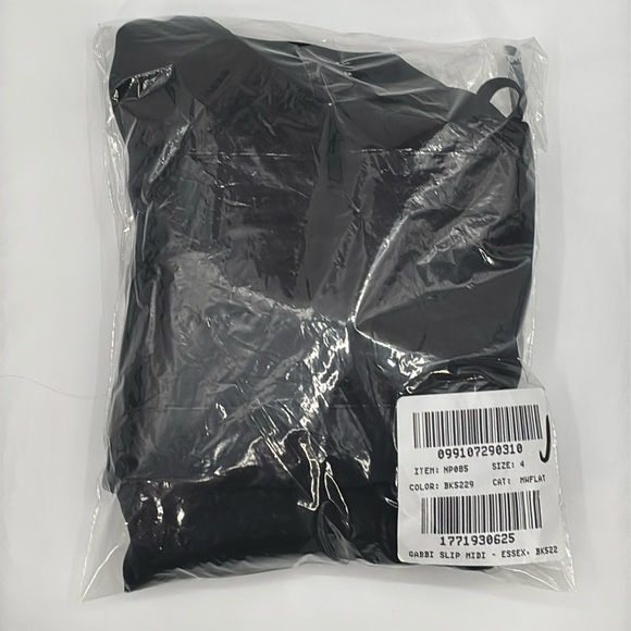 Madewell Crisscross Midi Slip Dress Cupro-Blend in True black size 4 NWT NP085 - Picture 12 of 13